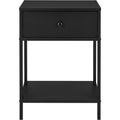 Zvxo Steel Nightstand with Drawer and Shelf 40 x 35 x 58 cm Black - Product view