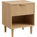 Zvxo Fluted Oak Nightstand with Drawer 45 x 40 x 55 cm - Product view